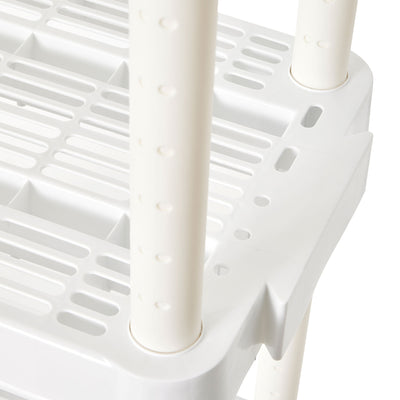 Gracious Living 4 Shelf Tier Indoor and Garage Storage Shelf, White (Used) - VMInnovations