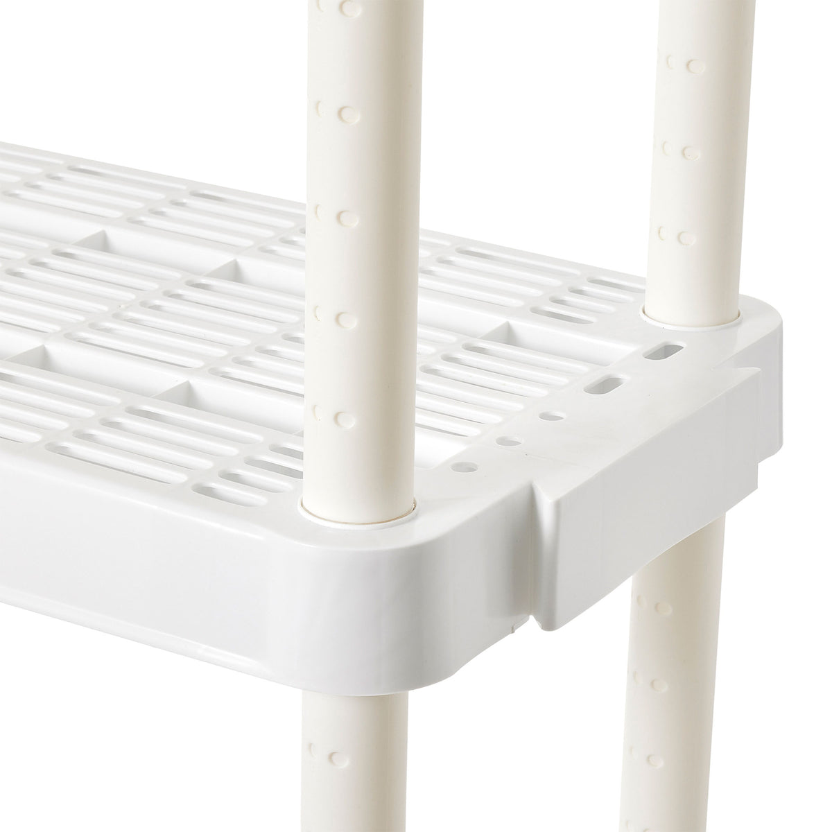 Gracious Living 4 Shelf Tier Light Duty Storage Shelf, White (For Parts)