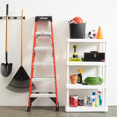 Gracious Living 4 Shelf Tier Light Duty Indoor Storage Shelf, White (5 Pack)