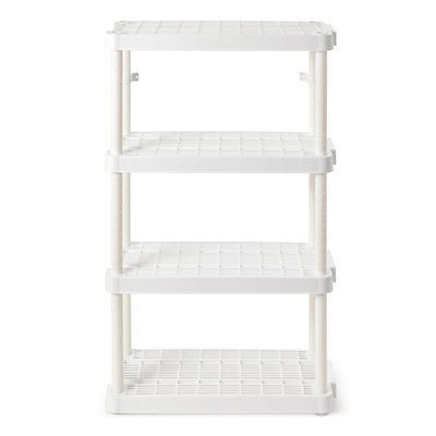 Gracious Living 4 Shelf Tier Light Duty Indoor Storage Shelf, White (5 Pack)
