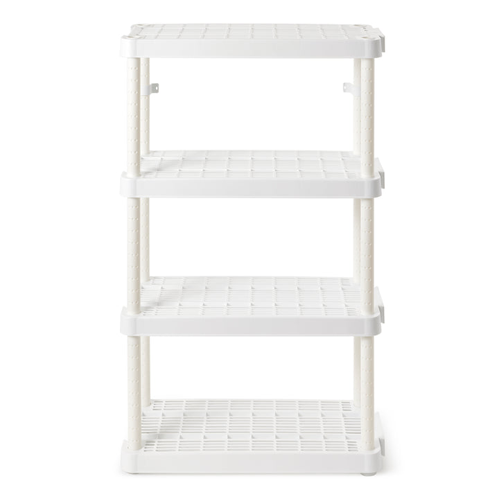 Gracious Living 4 Shelf Adjustable Height Medium Duty Storage, White (2 Pack)