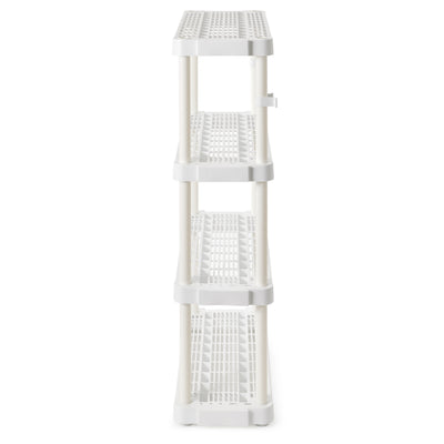 Gracious Living 4 Shelf Tier Light Duty Indoor Storage Shelf, White (12 Pack)