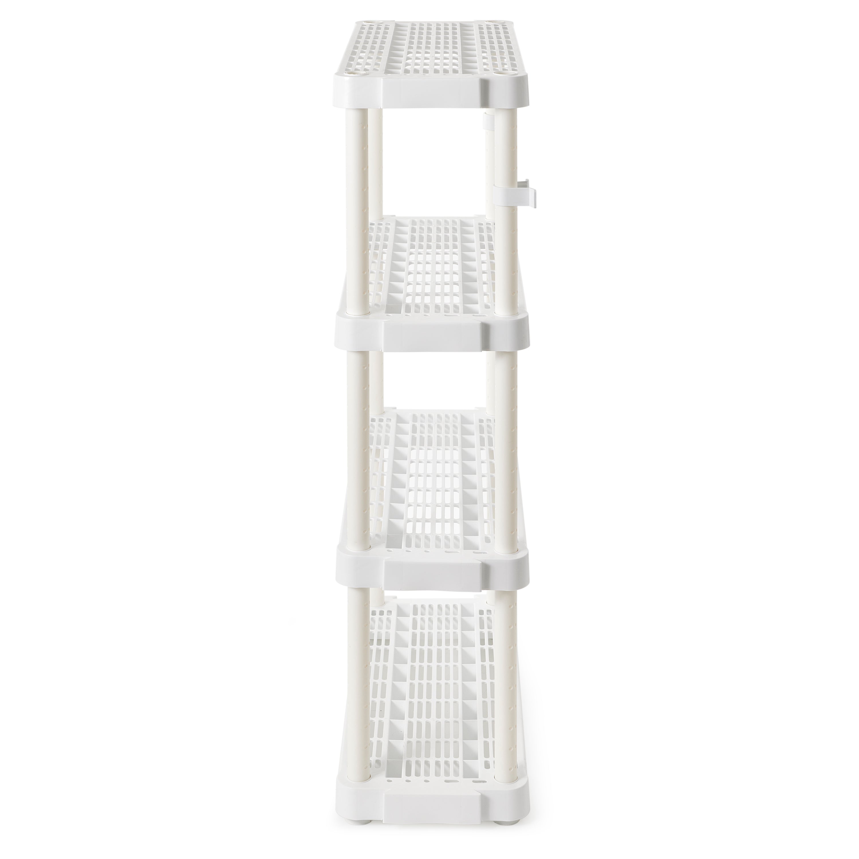 Gracious Living 4 Shelf Adjustable Height Medium Duty Storage, White (2 Pack)