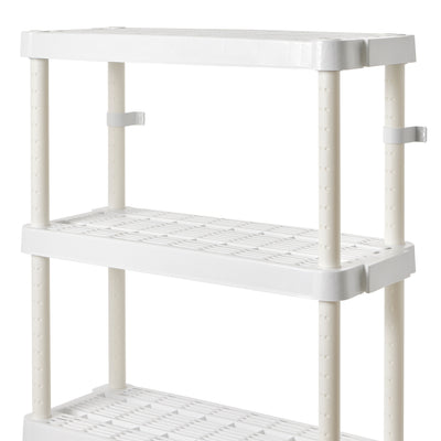Gracious Living 4 Shelf Tier Light Duty Indoor Storage Shelf, White (6 Pack)