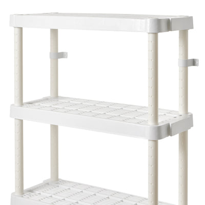 Gracious Living 4 Shelf Adjustable Height Medium Duty Storage, White (3 Pack)