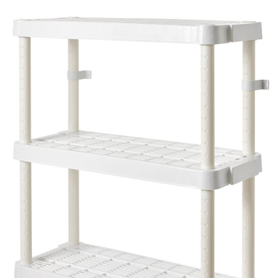 Gracious Living 4 Shelf Adjustable Height Ventilated Medium Duty Storage, White