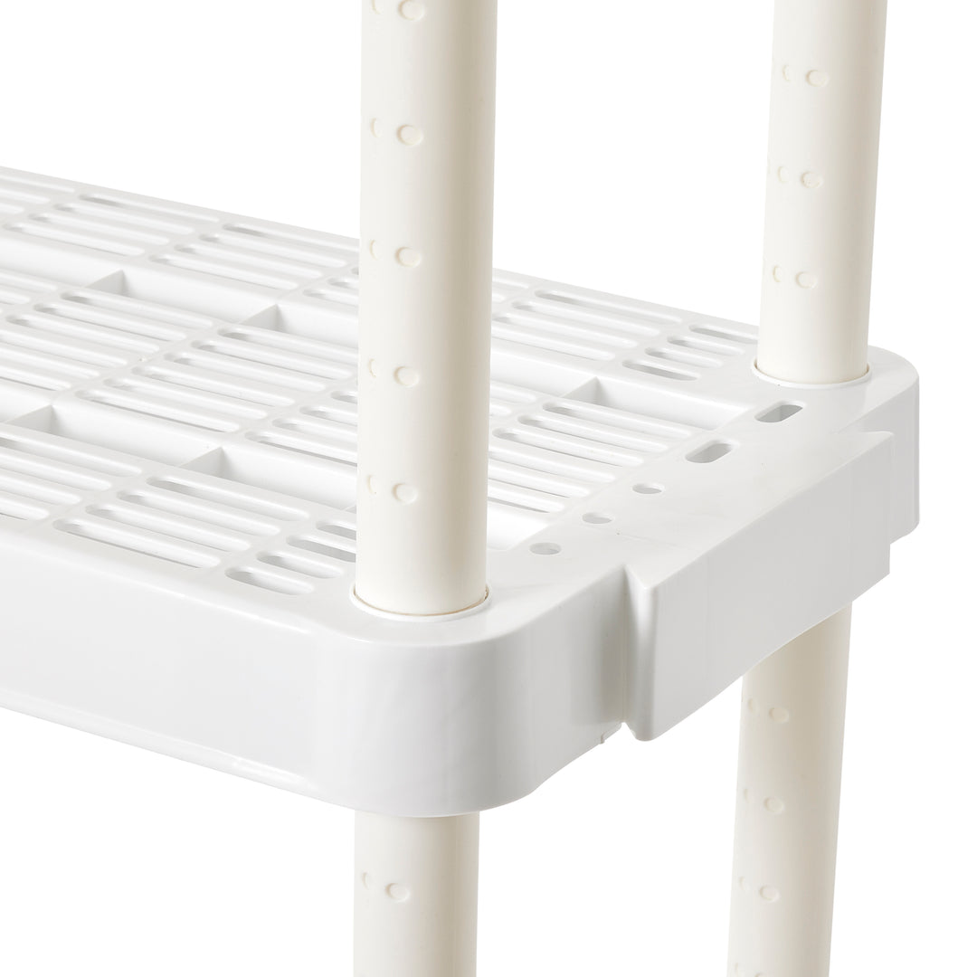 Gracious Living 4 Shelf Adjustable Height Medium Duty Storage, White (2 Pack)