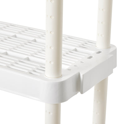 Gracious Living 4 Shelf Tier Light Duty Indoor Storage Shelf, White (12 Pack)