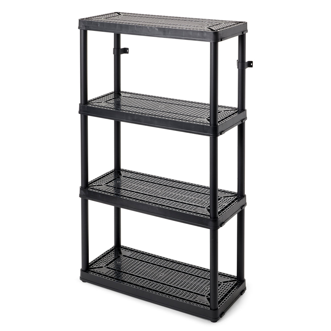 Gracious Living 4 Shelf Tier Resin Indoor and Garage Storage Shelf, Black (Used) - VMInnovations