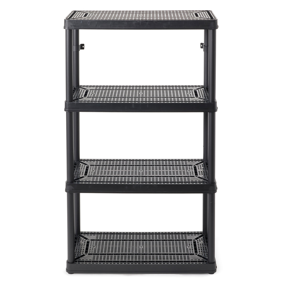 Gracious Living 4 Shelf Fixed Height Medium Duty Storage Unit, Black (4 Pack) - VMInnovations