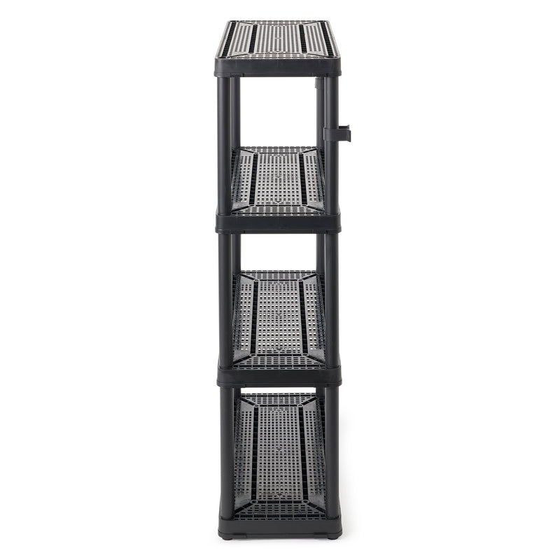 Gracious Living 4 Shelf Fixed Height Medium Duty Storage Unit, Black (Open Box)