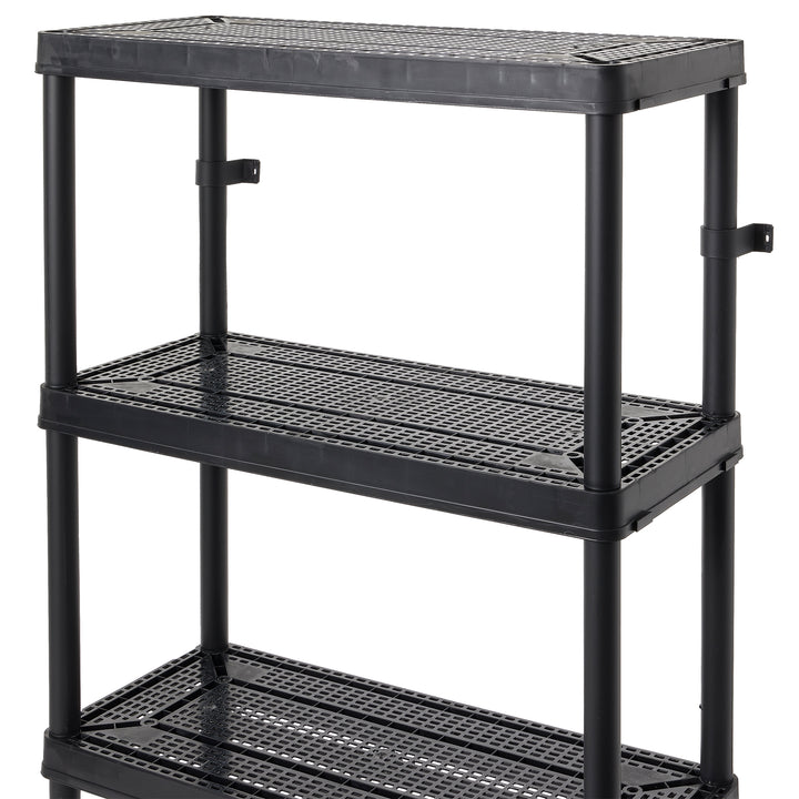 Gracious Living 4 Shelf Tier Resin Indoor and Garage Storage Shelf, Black (Used) - VMInnovations