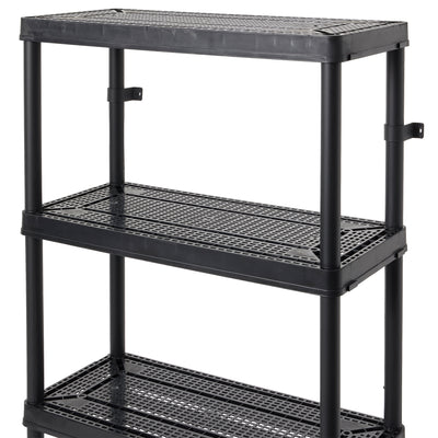 Gracious Living 4 Shelf Tier Resin Indoor and Garage Storage Shelf, Black (Used)