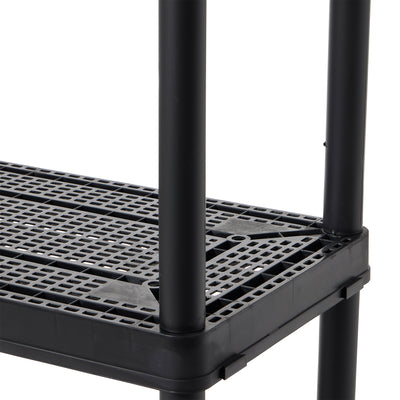 Gracious Living 4 Shelf Tier Resin Indoor and Garage Storage Shelf, Black (Used) - VMInnovations
