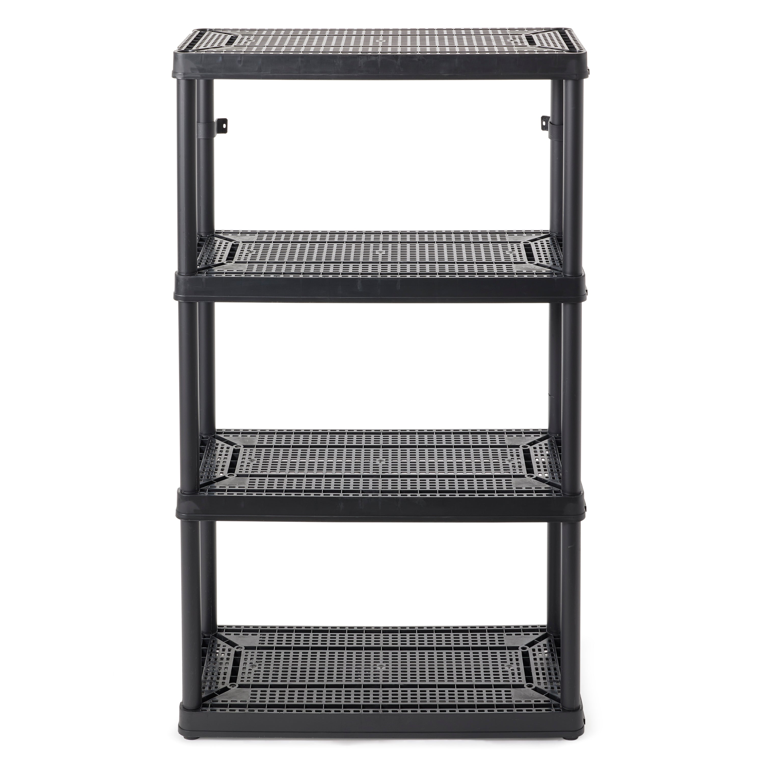 Gracious Living 4 Shelf Tier Medium Resin Garage Storage Shelf, Black (10 Pack)