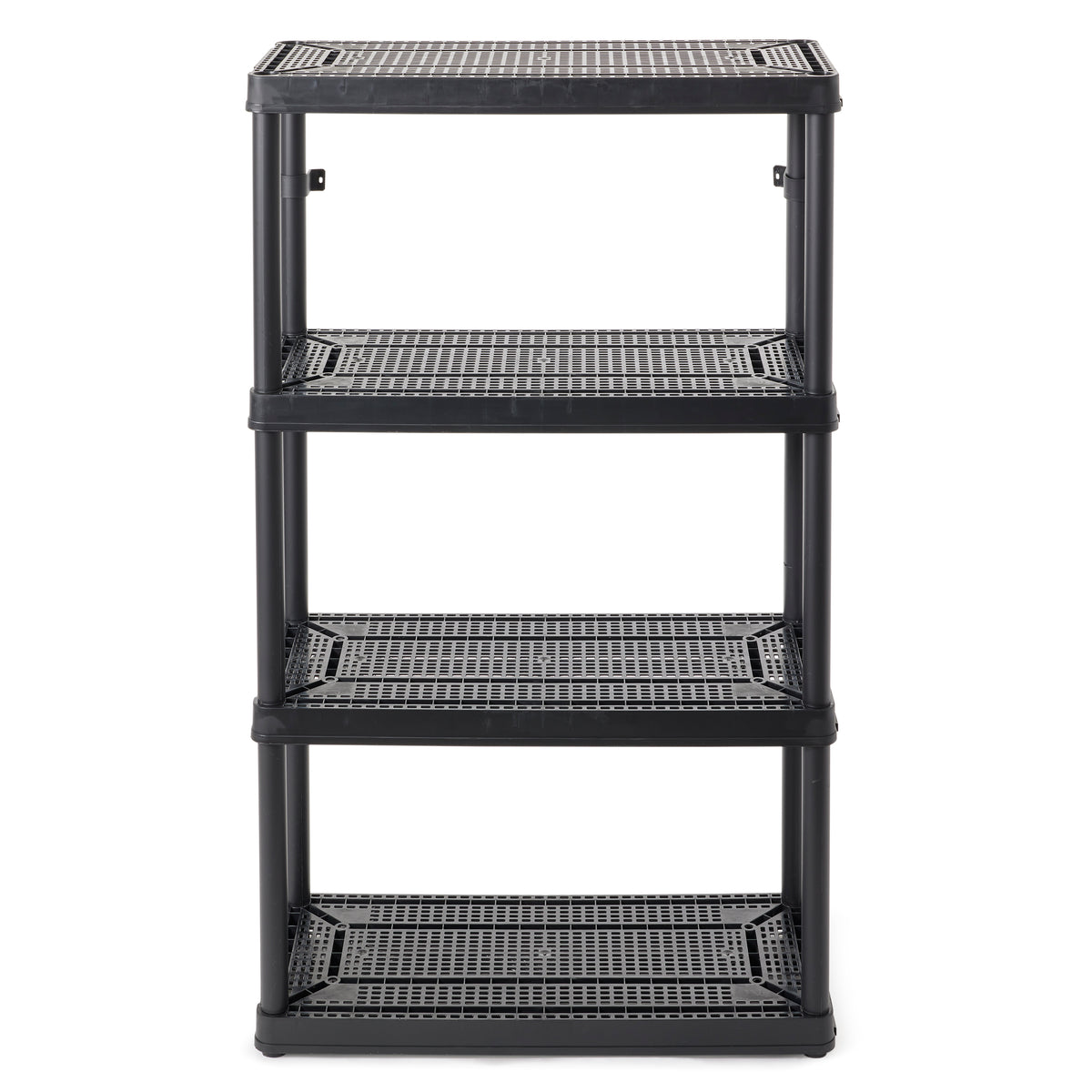 Gracious Living 4 Shelf Tier Medium Resin Garage Storage Shelf, Black (5 Pack)