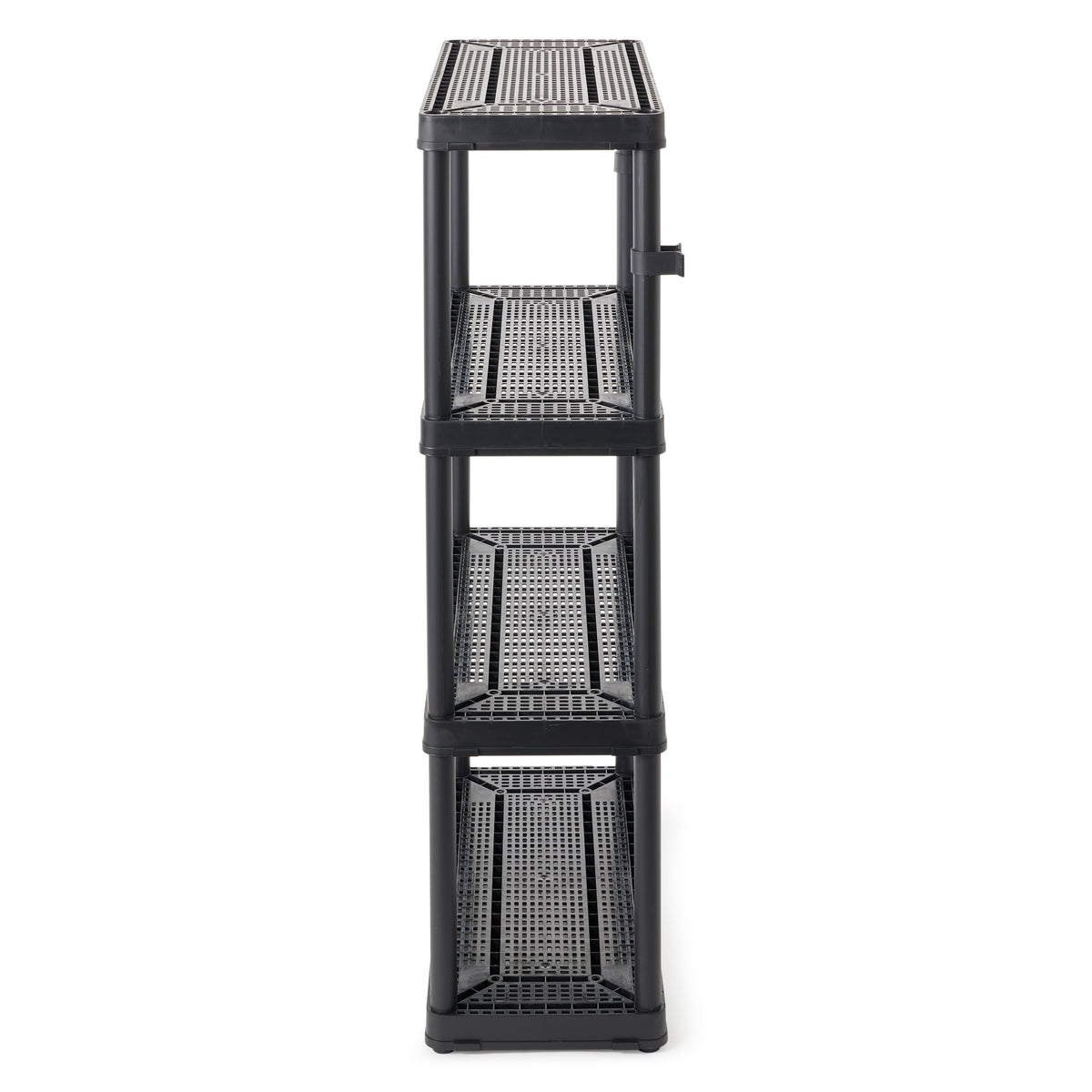 Gracious Living 4 Shelf Tier Medium Resin Garage Storage Shelf, Black (10 Pack)