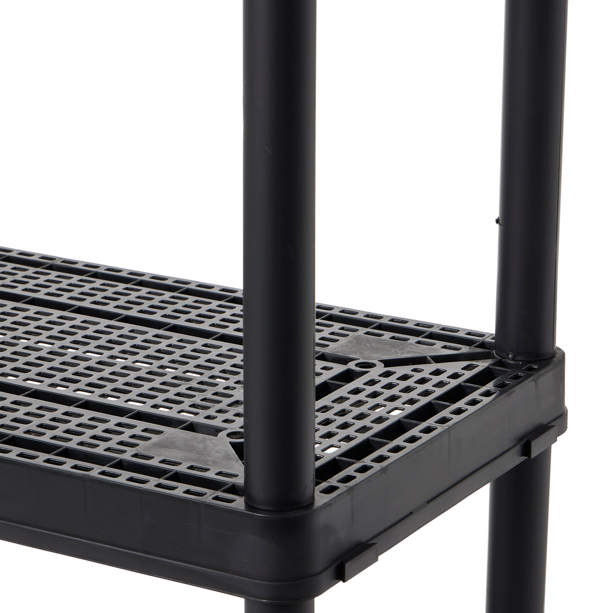 Gracious Living 4 Shelf Tier Medium Resin Garage Storage Shelf, Black (11 Pack) - VMInnovations