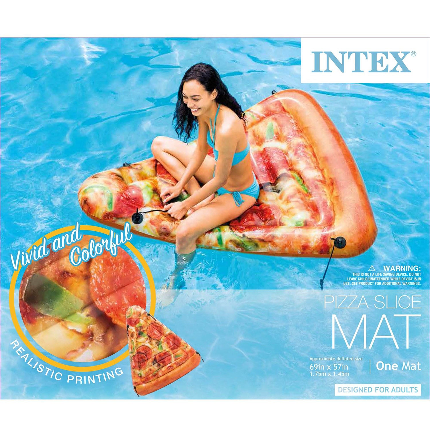Intex Giant Inflatable Pizza Slice Float For Beach or Swimming Pool  (2 Pack) - VMInnovations