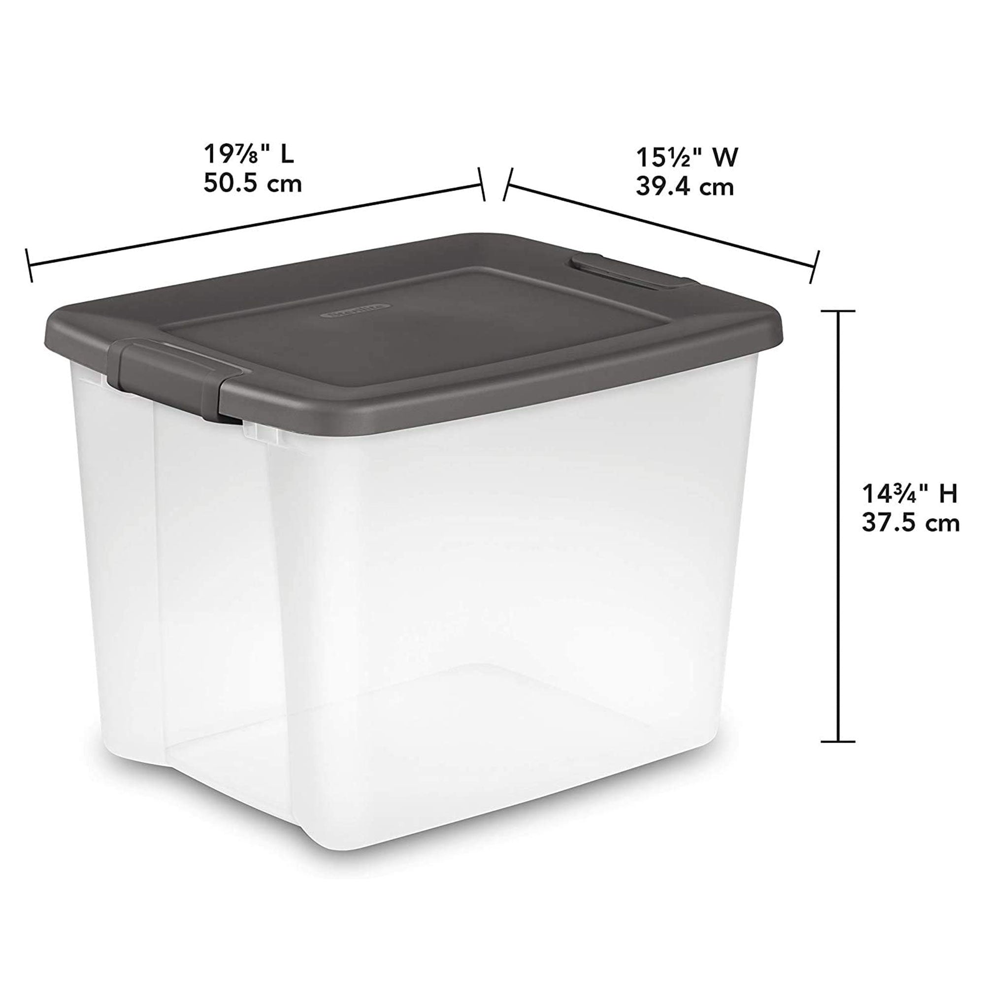 Sterilite ShelfTotes 50 Quart Clear Latched Plastic Storage Container, 36 Pack