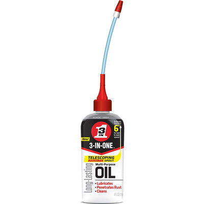 3-In-One 4 Ounce Multi Purpose Oil with 6 Inch Telescoping Marksman Spout
