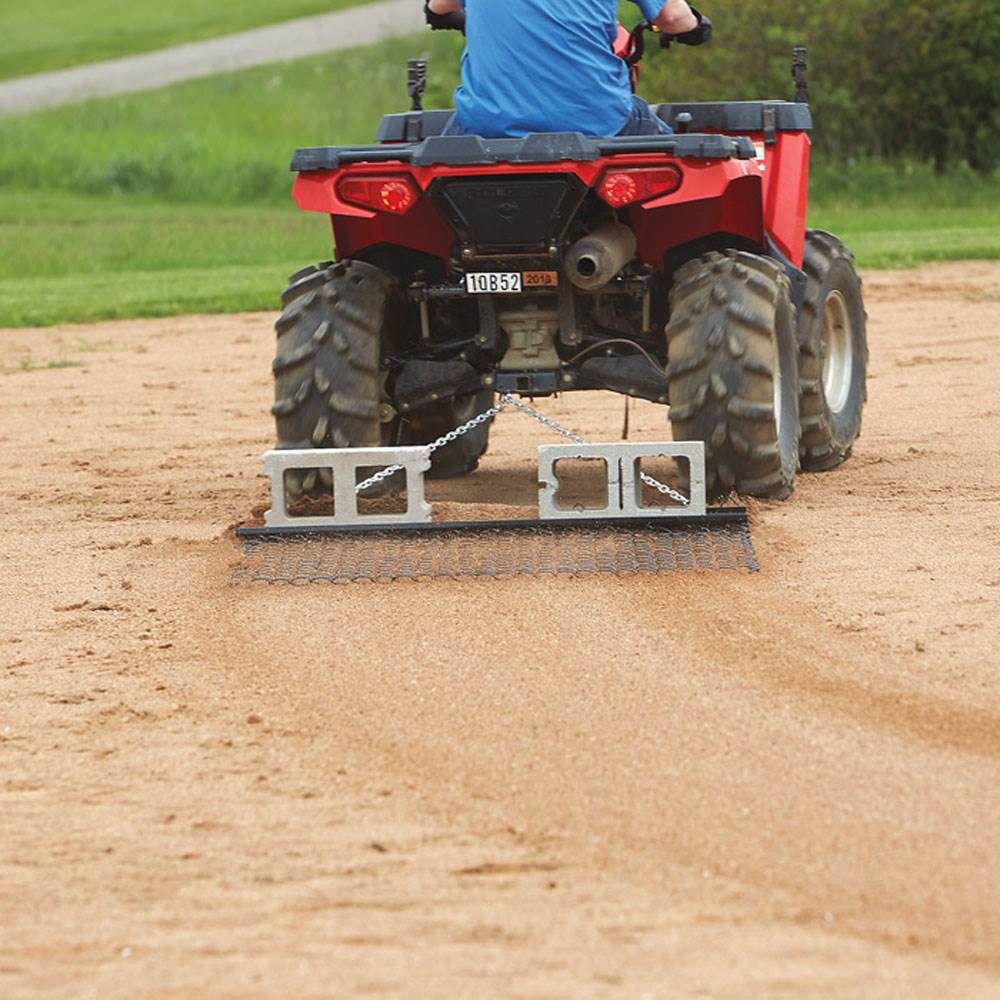 Yard Tuff 5 x 4 Foot Steel Chain Rake Field Leveling ATV Drag Harrow (Open Box) - VMInnovations