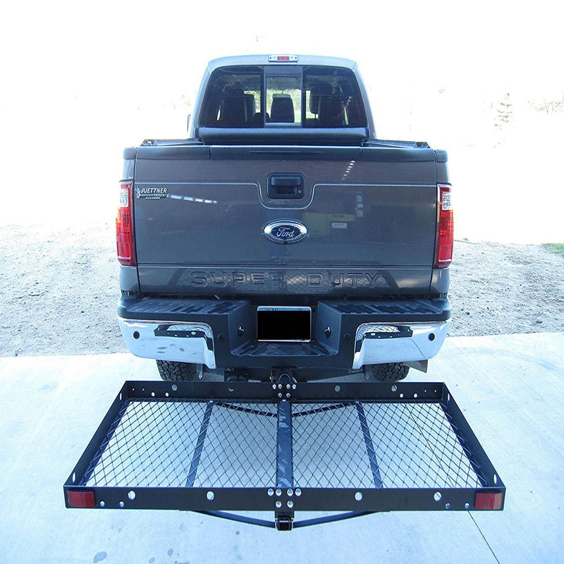 Tow Tuff 62 Inch Steel Cargo Carrier and Bike Rack, Fits All 2 Inch Receivers