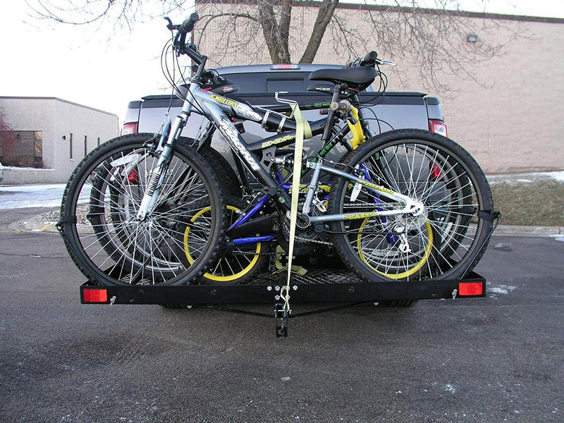 Tow Tuff 62 Inch Steel Cargo Carrier and Bike Rack, Fits All 2 Inch Receivers