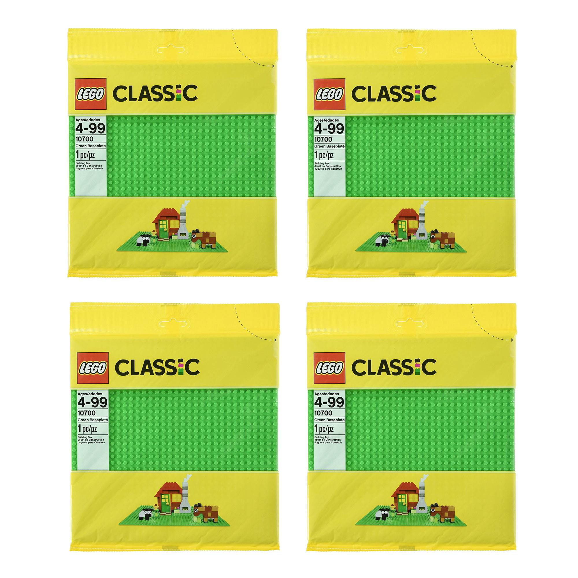 LEGO Base 32 x 32 Stud 10 x 10 Inch Building Plate Platform, Green (4 Pack)