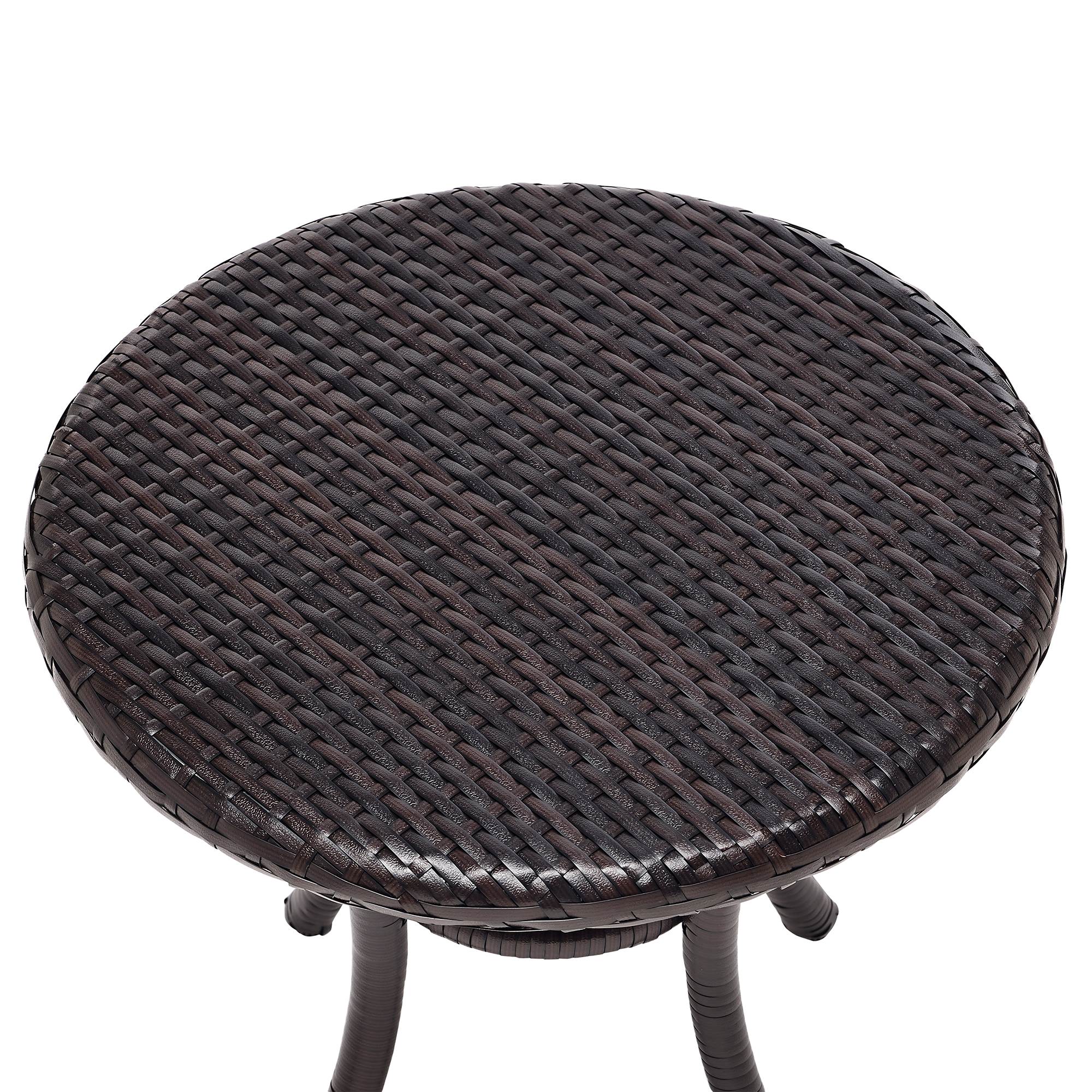 Crosley Furniture Palm Harbor Outdoor Backyard Patio Wicker Side Table, Brown - VMInnovations