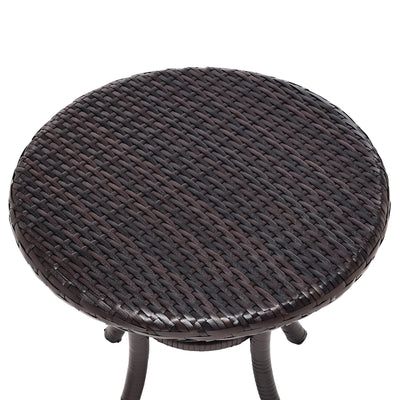 Crosley Furniture Palm Harbor Outdoor Backyard Patio Wicker Side Table, Brown - VMInnovations