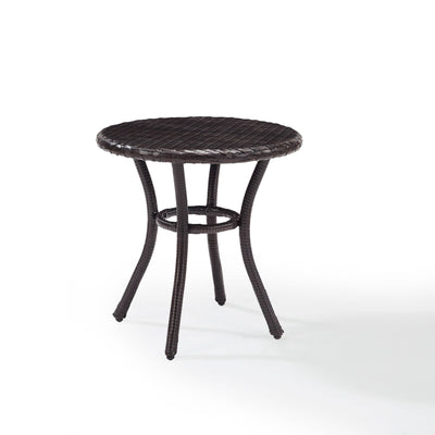 Crosley Furniture Palm Harbor Outdoor Backyard Patio Wicker Side Table, Brown - VMInnovations