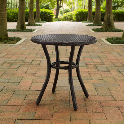 Crosley Furniture Palm Harbor Outdoor Backyard Patio Wicker Side Table, Brown - VMInnovations