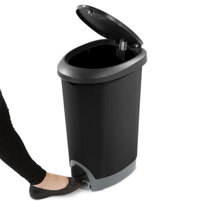 Sterilite 12.6 Gallon Locking Lid Step On Kitchen Wastebasket Trashcan, 8 Pack - VMInnovations