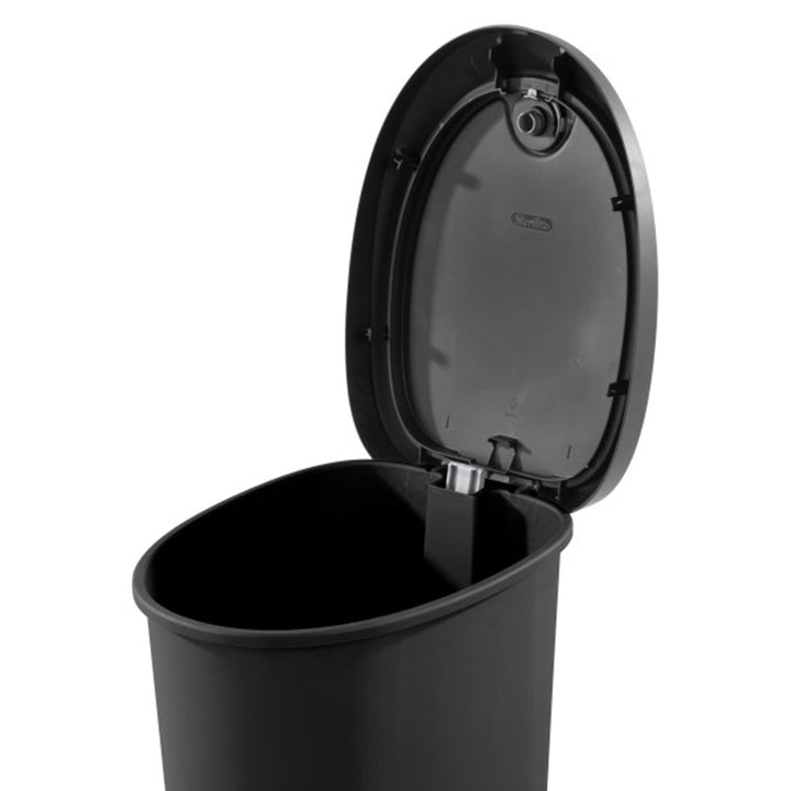 Sterilite 12.6 Gallon Locking Lid Step On Kitchen Wastebasket Trashcan, 2 Pack