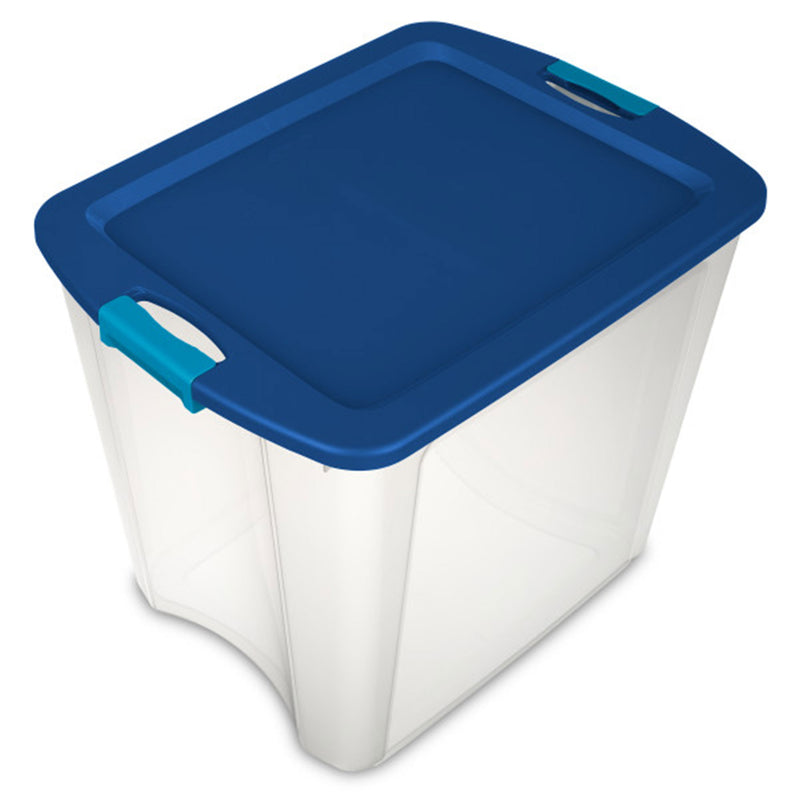 Sterilite 26 Gal Latch and Carry Stackable Storage Bin with Latching Lid, 4 Pack