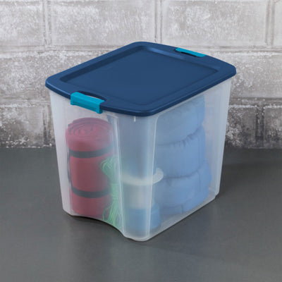 Sterilite 26 Gallon Latch & Carry Plastic Storage Tote Container Box, 8 Pack