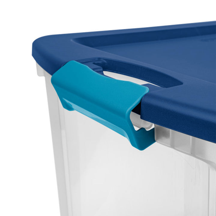 Sterilite 26 Gal Latch and Carry Stackable Storage Bin with Latching Lid, 4 Pack