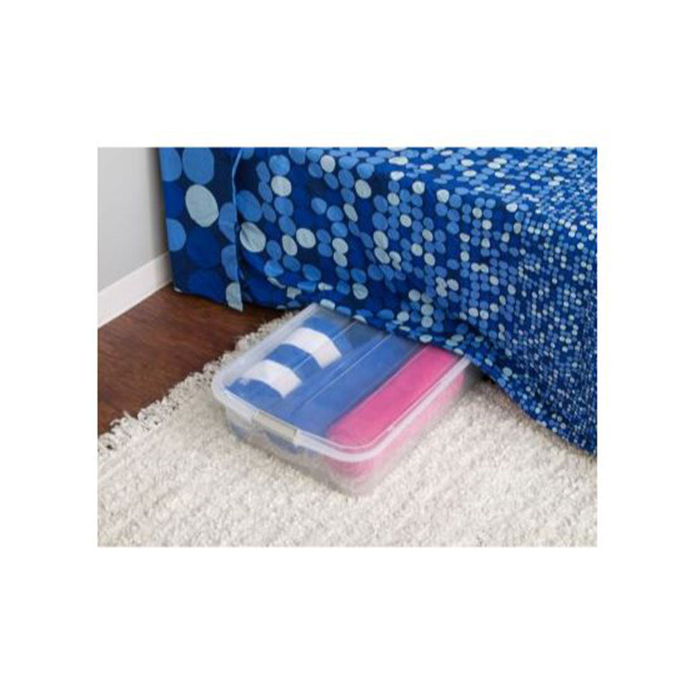 IRIS USA Underbed Buckle-Up 50 Quart Plastic Storage Container, Clear (3 Pack)