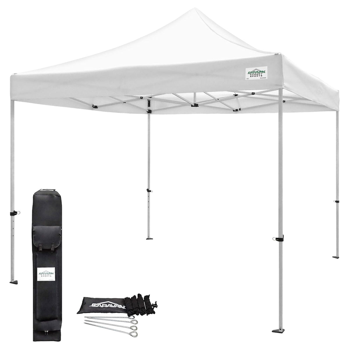 Caravan Canopy TitanShade 10 x 10 Steel Portable Instant Canopy, White (2 Pack)