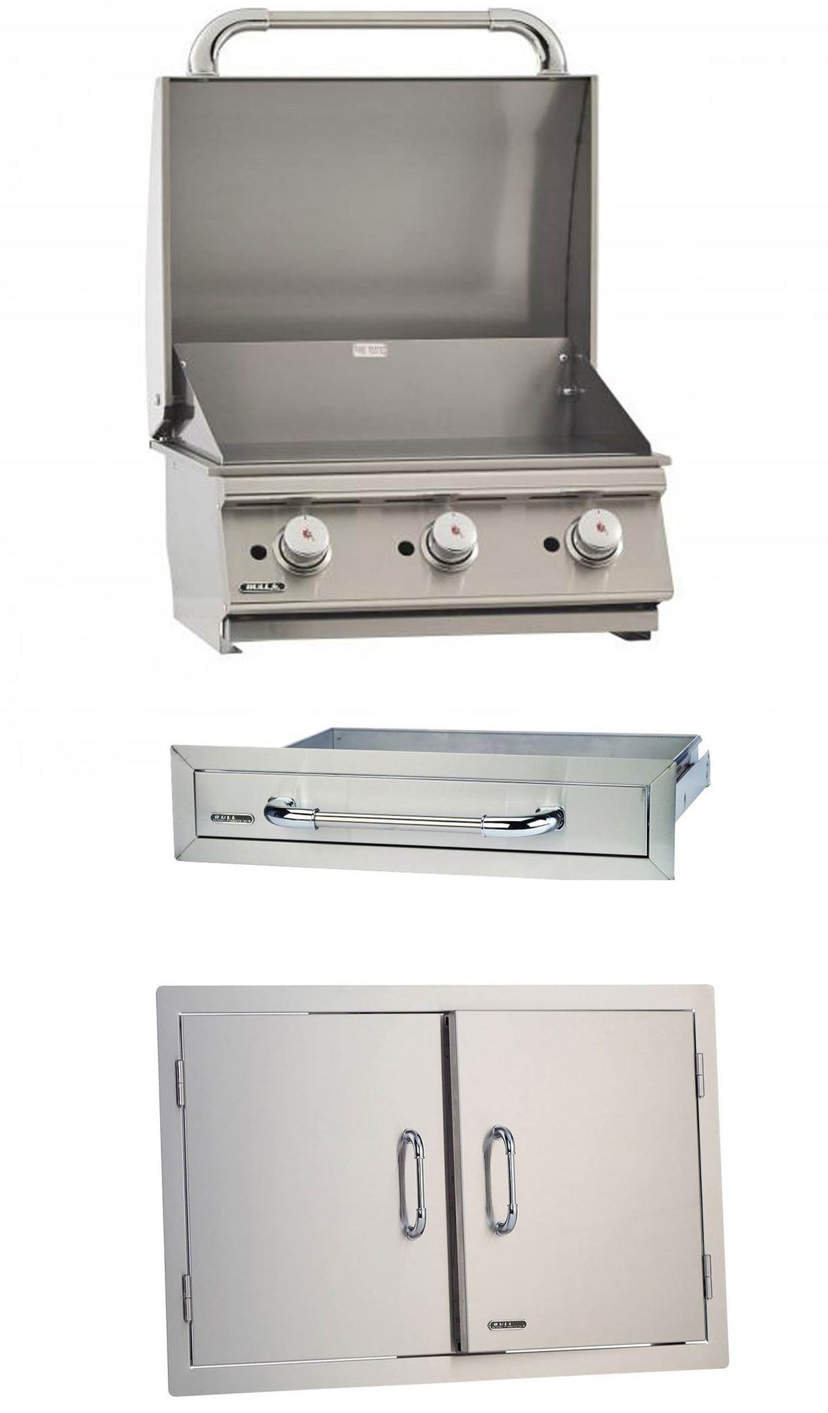 Bull 3 Burner Natural Gas Barbecue Grill Griddle & Accessory Package