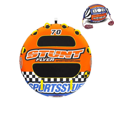 Sportsstuff Stunt Flyer 2 Person Inflatable Towable Tube and Buoy Booster Ball