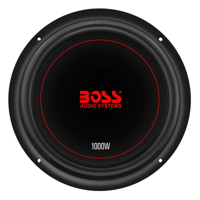 Boss Chaos Exxtreme 10" 1000W DVC 4 Ohm Subwoofer (Pair) w/ Amplifier & Wiring
