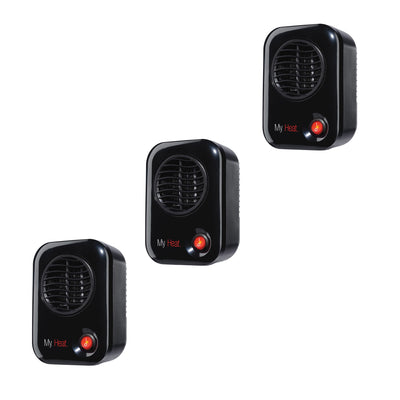 Lasko 100 MyHeat Portable Personal Electric 200W Ceramic Space Heater (3 Pack)