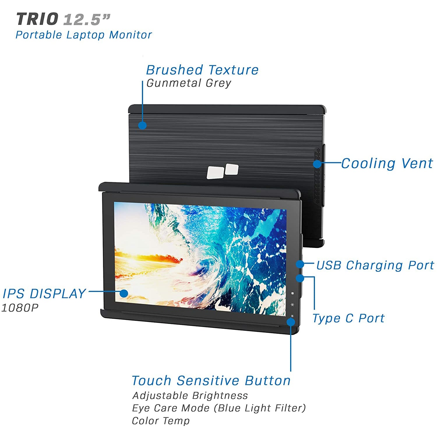 Mobile Pixels Trio Portable 12.5 Inch Monitor Extension for Laptops (Open Box) - VMInnovations