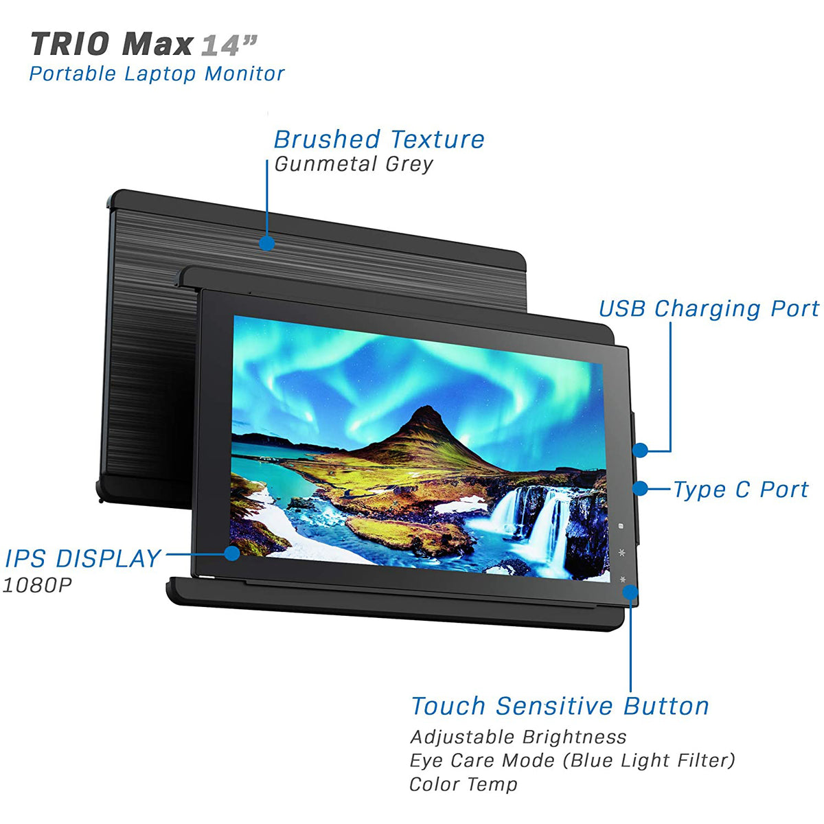 Mobile Pixels Trio Portable 14 Inch Monitor Extension for Laptops (Open Box)