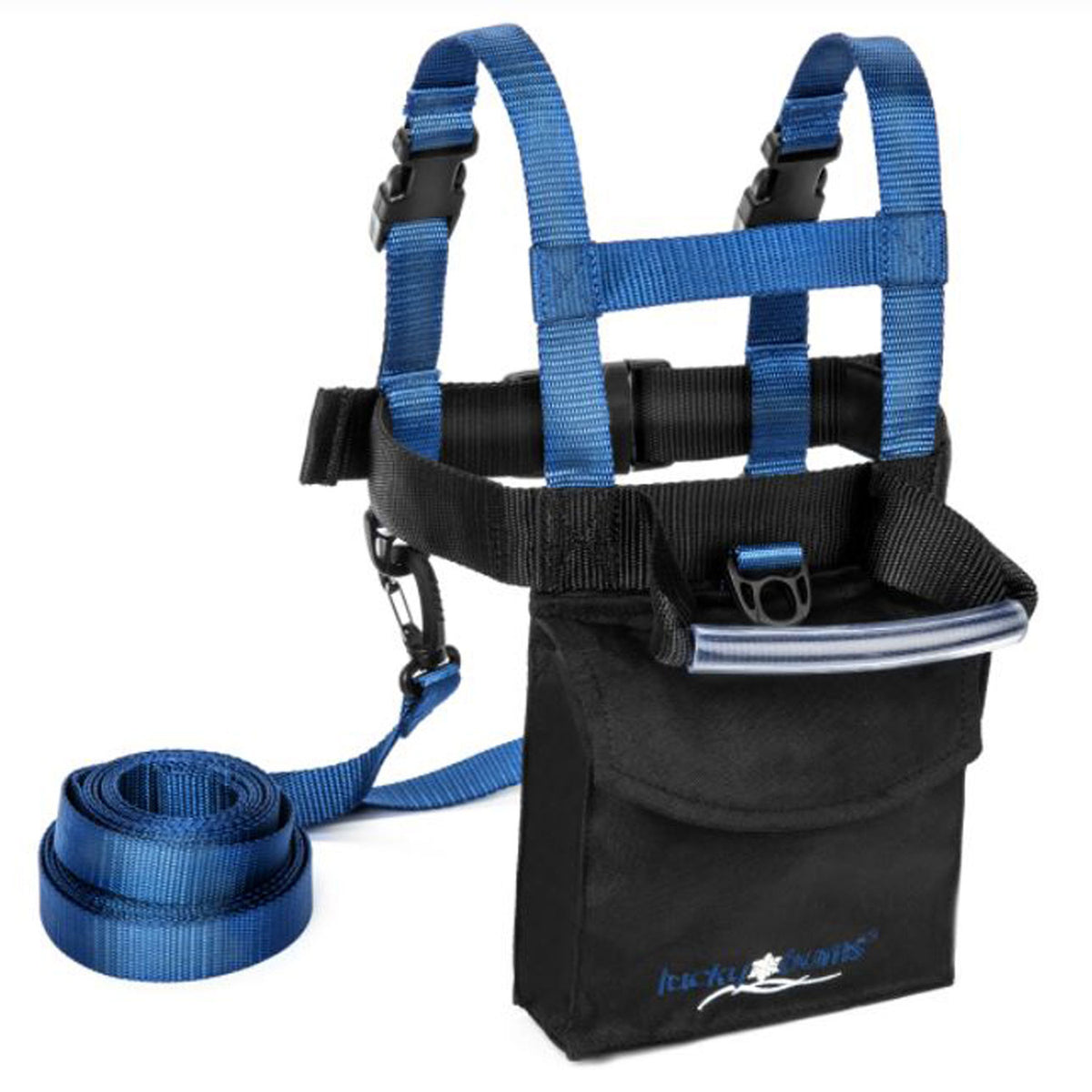 Lucky Bums Kids Ski Harness Trainer & Easy Wedge Bungee Cord Tip Connector, Blue