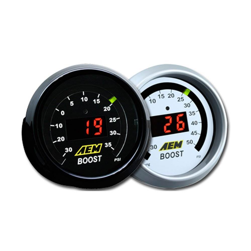 AEM 2.06 Inch -30 to 35 PSI Digital Vehicle Pressure Boost Gauge (Open Box)