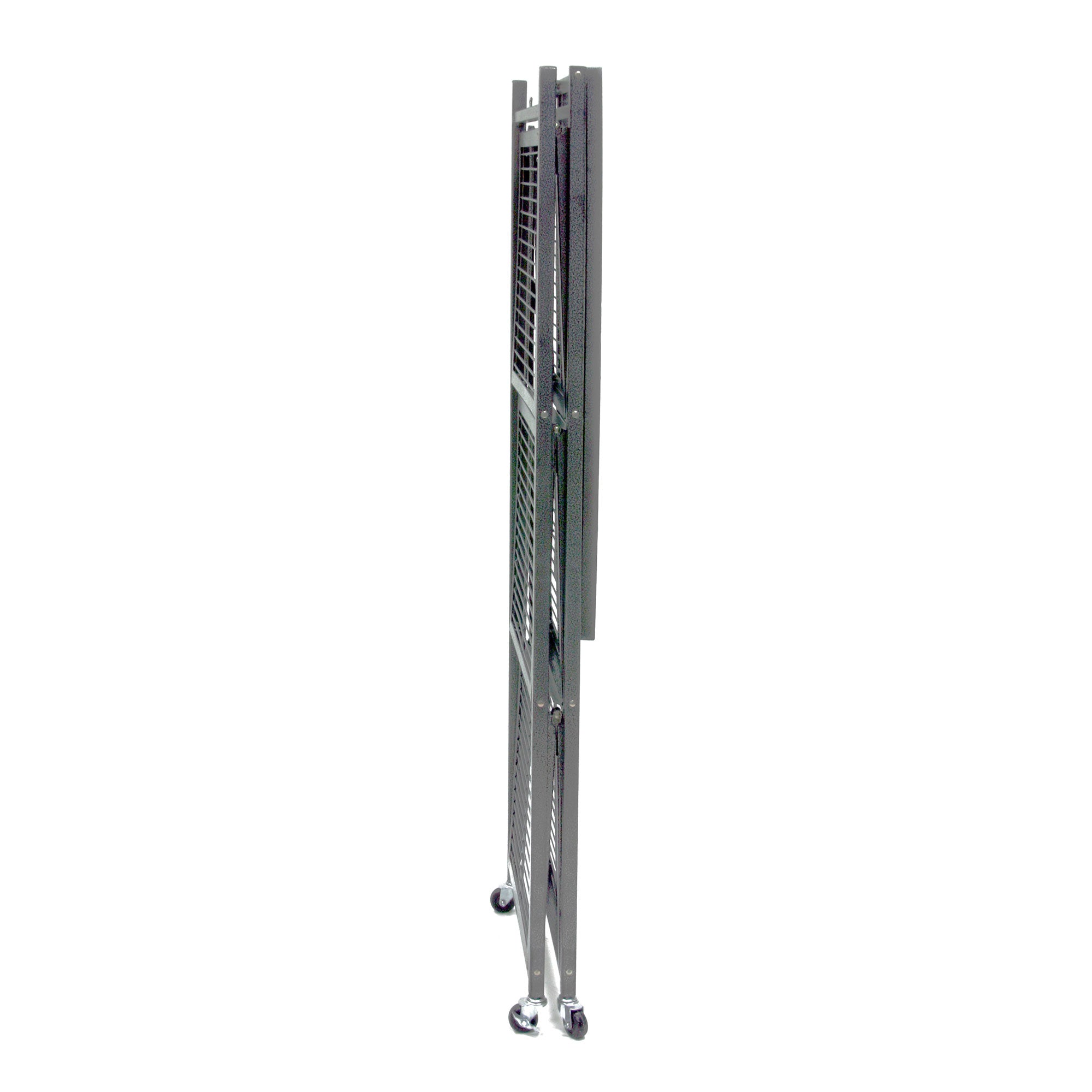 Origami 4 Tier Heavy Duty Folding Storage Rack w/ Wheels, Gray (Open Box) - VMInnovations