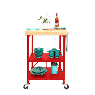Origami Group RBT06 Caster Locking Wheels 3 Shelf Kitchen Island Cart Trolley
